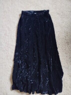 Vintage Three Flags California Black Velvet Maxi Skirt